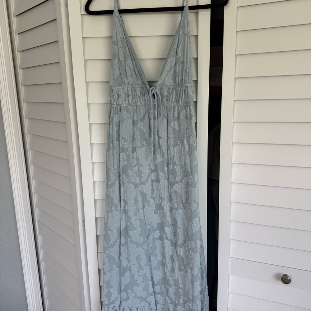 12th Tribe Light Blue Floral Maxi Dress